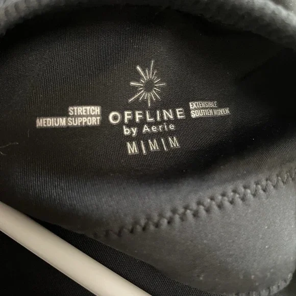 OFFLINE By Aerie Ribbed Square Neck Sports Bra Size M Medium Support Adjustable - Picture 5 of 5